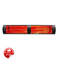 3000W yüksek gücünde, anında ısıtan kırmızı ışıklı çift lambasıyla IP55 korumalı aktif ELCON EIR-3000 elektrikli infrared kafe ısıtıcısı.