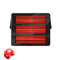 Aktif olarak kızılötesi ısı yayan 6000W gücündeki ELCON EIR-TH-6 Endüstriyel Isıtıcı, IP55 sertifikalı sanayi tipi tasarım.